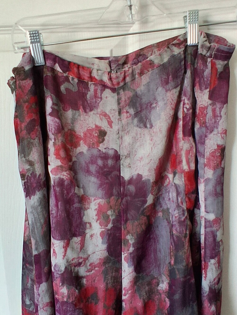 Sag Harbor Floral Watercolor Skirt in Red, Pink and Gray